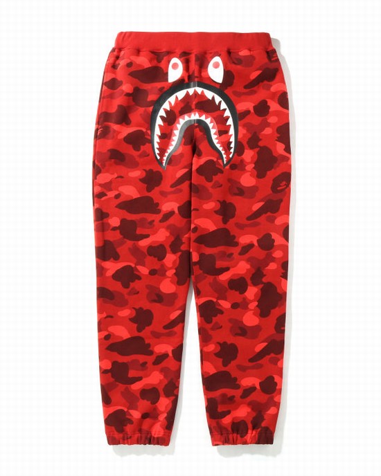 Pantalones Deportivos Bape Color Camo Shark Hombre Rojas Claro | FDSYK-4879