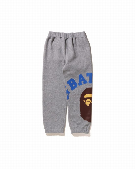 Pantalones Deportivos Bape Giant College Niños Gris | HJFQU-2361