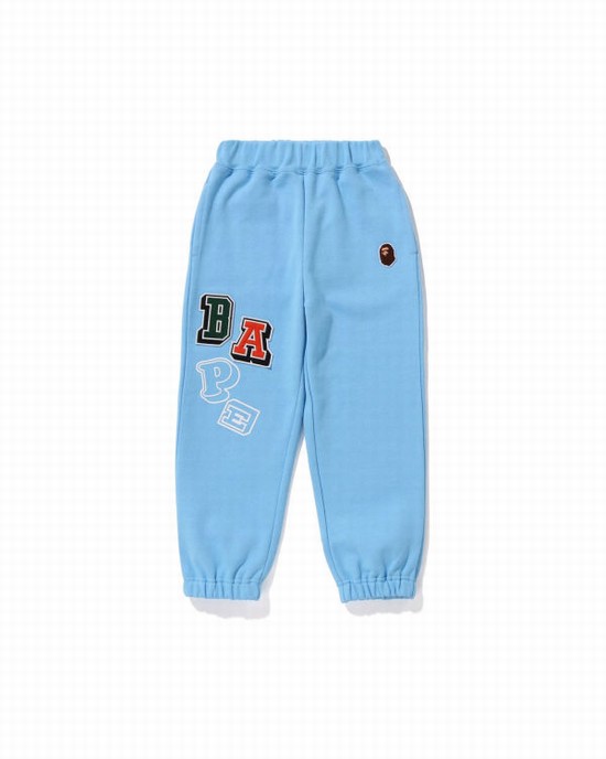 Pantalones Deportivos Bape Multi Fonts Niños Azules | SEIAY-6203