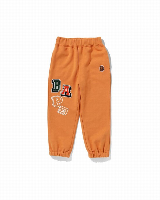 Pantalones Deportivos Bape Multi Fonts Niños Naranjas | SQPLH-6708