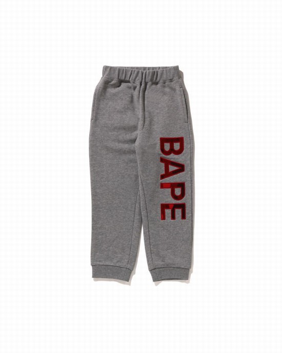 Pantalones Deportivos Bape Patch Niños Gris | XMDYF-7483