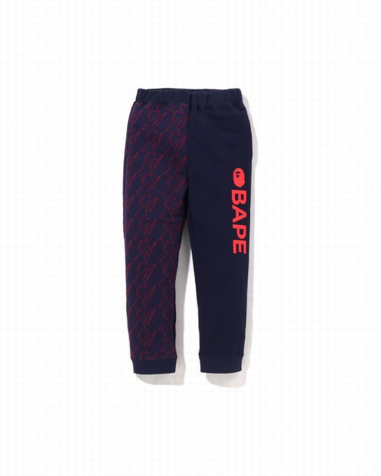 Pantalones Deportivos Bape STA Quilting Niños Azules | YRTSJ-9142