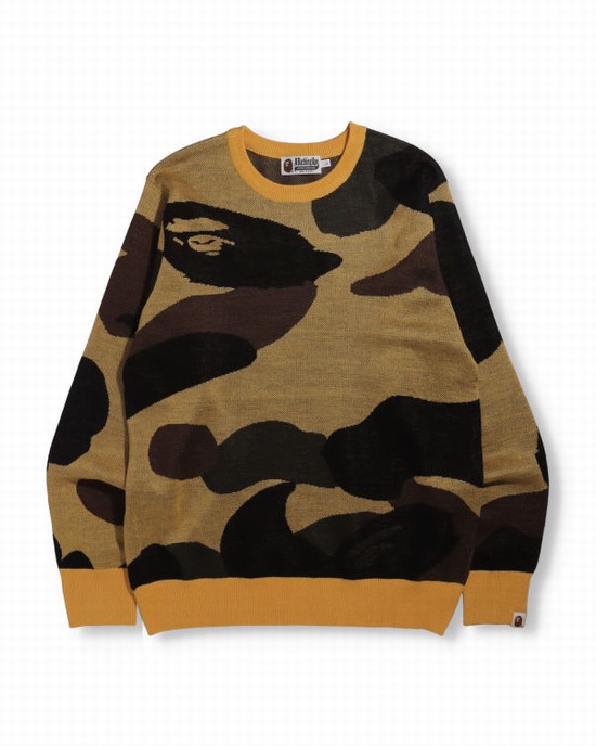 Prendas De Punto Bape Giant 1st Camo Anchos Fit Hombre Kaki | ORWZQ-5023