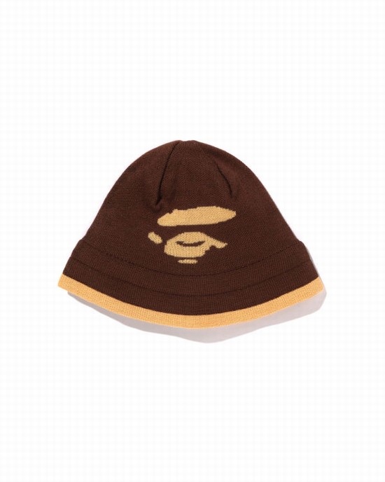 Sombreros Bape APE Face Mujer Marrones | KDWCL-9365