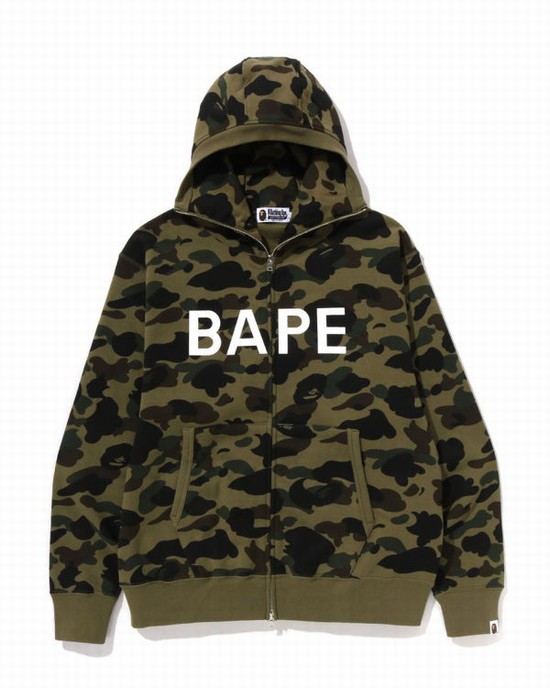 Sudadera Con Capucha Bape 1st Camo Balaclava Full Zip Hombre Verde | SURCH-5103