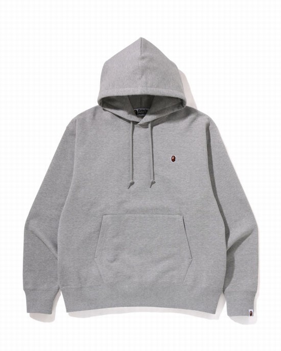 Sudadera Con Capucha Bape Ape Head One Point Relaxed Fit Pullover Hombre Gris | EMVHW-9520