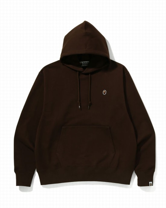 Sudadera Con Capucha Bape Ape Head One Point Relaxed Fit Pullover Hombre Marrones | IDKGY-3584