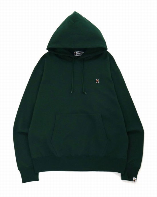 Sudadera Con Capucha Bape Ape Head One Point Relaxed Fit L/S Hombre Verde Oscuro | QVCKH-2895