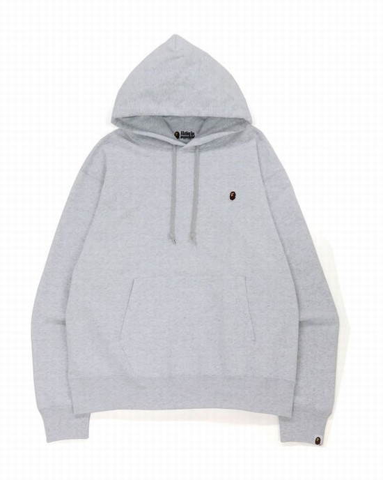 Sudadera Con Capucha Bape Ape Head One Point Relaxed Fit L/S Hombre Gris | TUIVE-4195