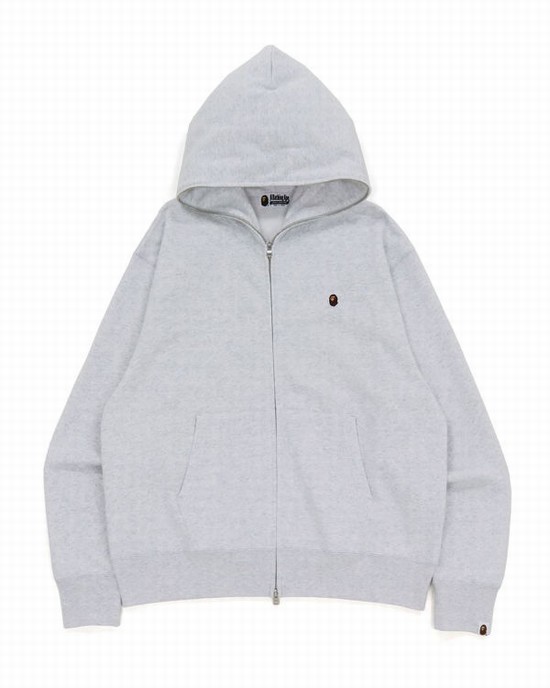 Sudadera Con Capucha Bape Ape Head One Point Relaxed hooded Hombre Gris Claro | VUTLQ-7356