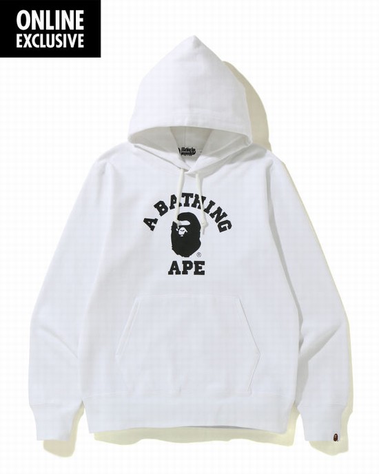 Sudadera Con Capucha Bape College Hombre Blancas | GZAYH-9653