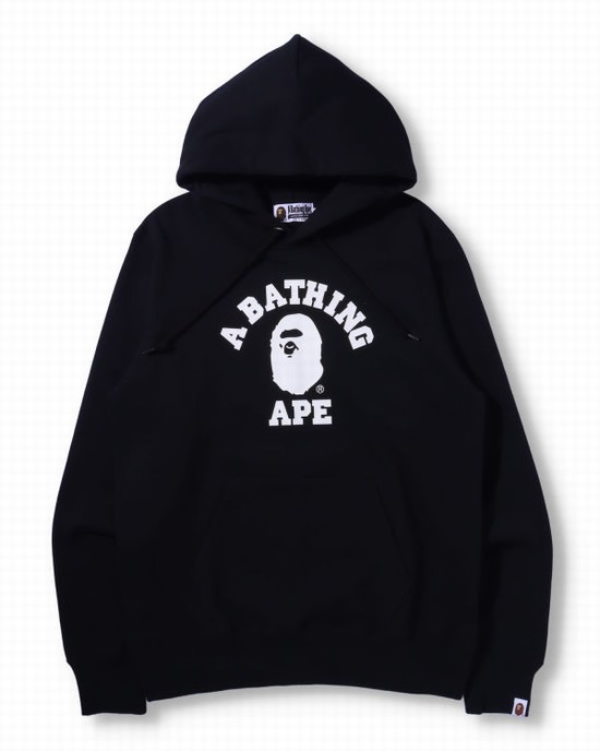 Sudadera Con Capucha Bape College Pullover Hombre Negras | HEACU-9537