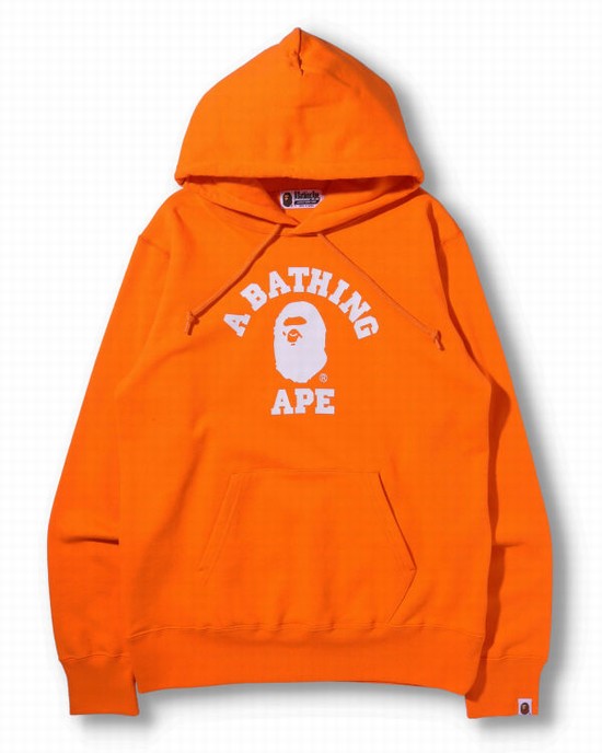 Sudadera Con Capucha Bape College Pullover Hombre Naranjas | YOQAV-1437