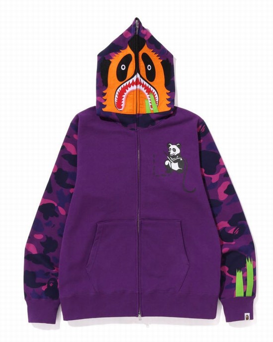 Sudadera Con Capucha Bape Color Camo Panda Full Zip Hombre Moradas | UNPHD-5290