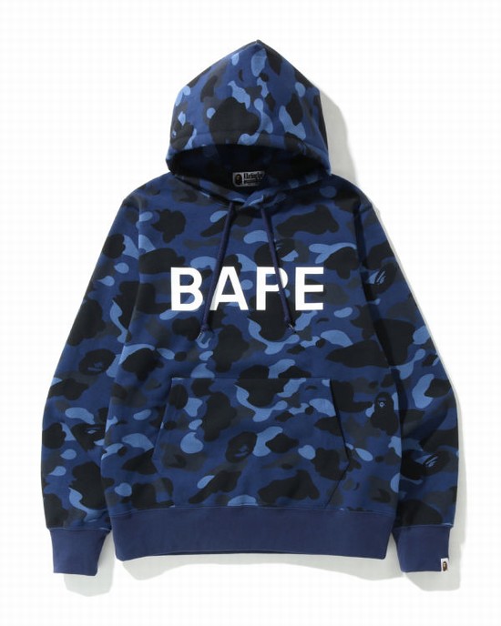 Sudadera Con Capucha Bape Color Camo Pullover Hombre Azules | XQIBA-6189