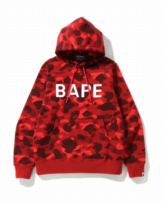 Sudadera Con Capucha Bape Color Camo Pullover Hombre Rojas Claro | YLFSR-8637