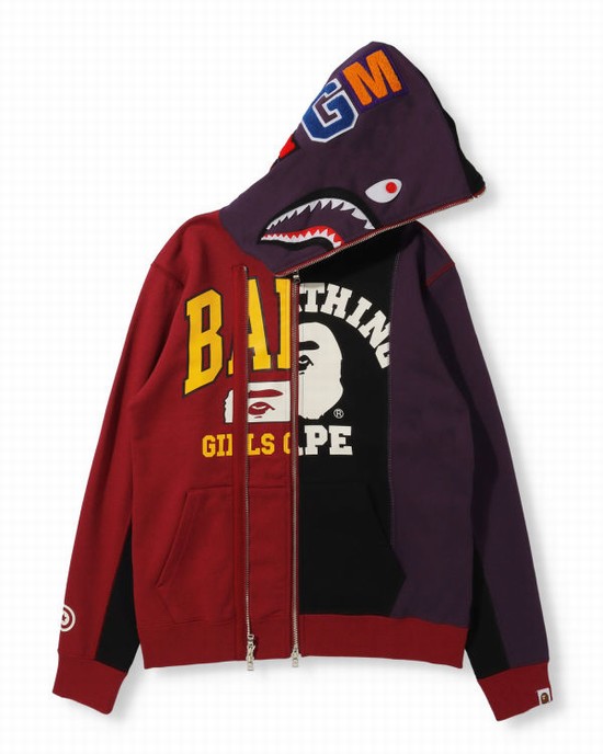 Sudadera Con Capucha Bape Docking Shark Full Zip Mujer Negras | UHQAL-8613