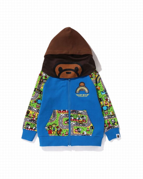 Sudadera Con Capucha Bape Milo Carreras Milo Face Niños Azules | FATZS-7425