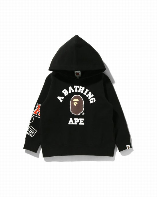 Sudadera Con Capucha Bape Multi Fonts Pullover Niños Negras | BSYCM-3849