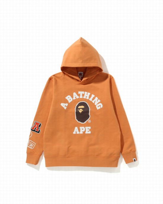 Sudadera Con Capucha Bape Multi Fonts Pullover JR Niños Naranjas | FHSPG-3621