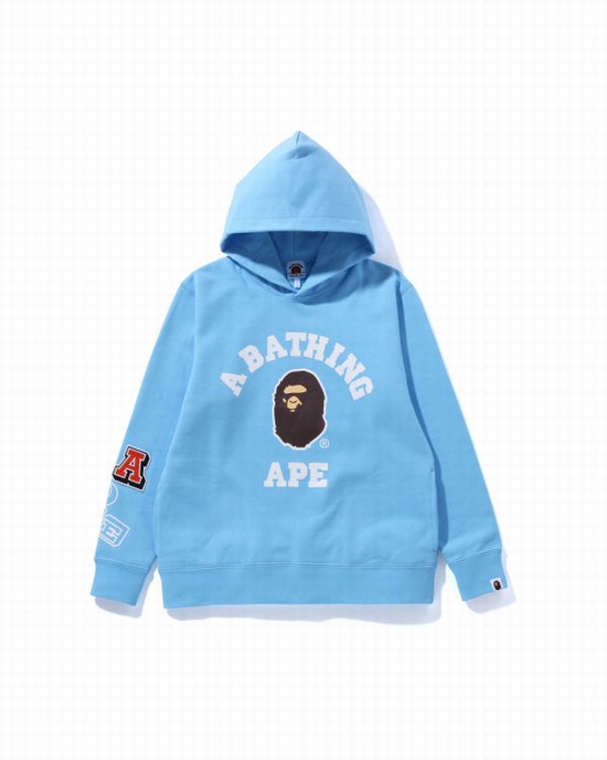 Sudadera Con Capucha Bape Multi Fonts Pullover JR Niños Azules | IFMKN-1257