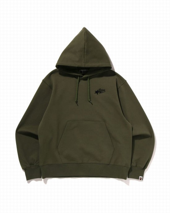 Sudadera Con Capucha Bape STA Logo Relaxed Fit Pullover Hombre Verde | XZQBR-0297