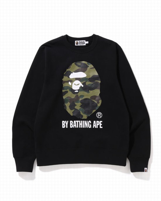 Sudaderas Bape 1st Camo By Bathing Ape Crewneck Hombre Negras | UWBHA-9421