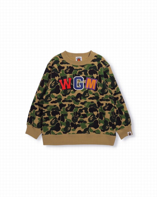 Sudaderas Bape ABC Camo Shark Crew Neck Niños Verde | IGPUQ-9643