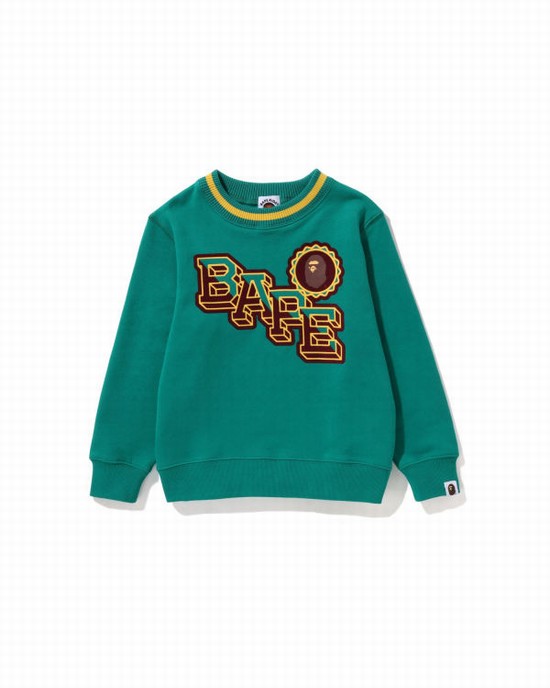 Sudaderas Bape Ape Head Emblem Crewneck Niños Verde Menta Verde | WLIDK-2016