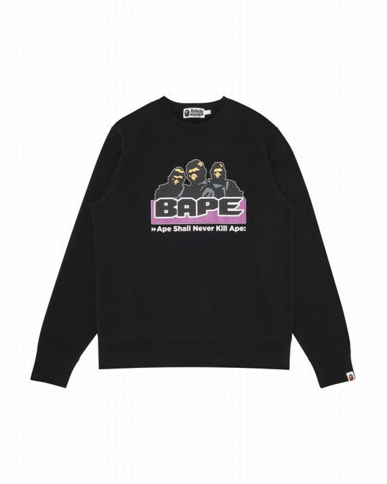 Sudaderas Bape Archive Crewneck Hombre Negras | UCKMY-4972