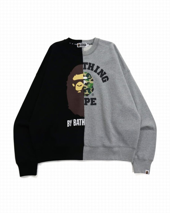 Sudaderas Bape College & By Bathing Loose Fit Hombre Negras | MLAGK-5093