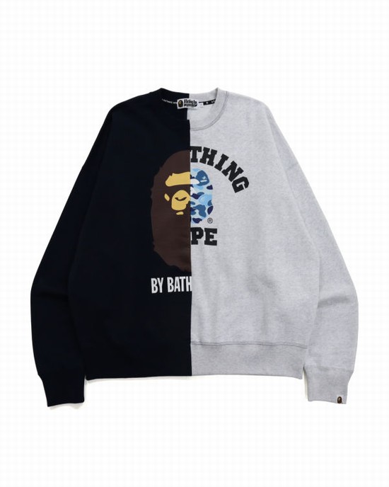 Sudaderas Bape College & By Bathing Loose Fit Hombre Azul Marino Azules | USHQF-7308