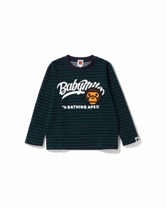 Sudaderas Bape Milo Patch Hoop Crewneck Niños Verde Oscuro | GRWBC-2548