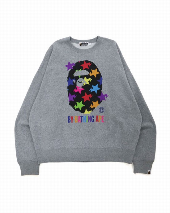 Sudaderas Bape STA Pattern By Bathing Ape Hombre Gris | HILJM-4798