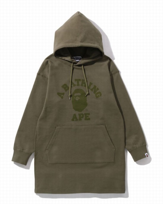 Vestido Bape Ape Head One Point Onepiece Mujer Verde Claro | UMBDS-9847