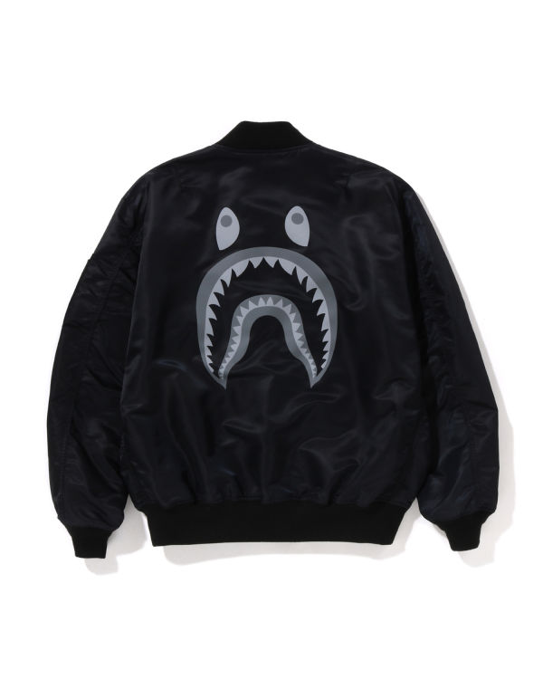 Abrigos Bape Shark Loose Fit MA-1 Hombre Negras | EZQGT-8923