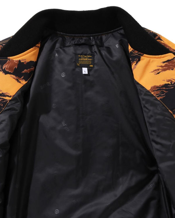 Abrigos Bape Tiger Camo Long MA-1 Hombre Naranjas | PZWUT-7580