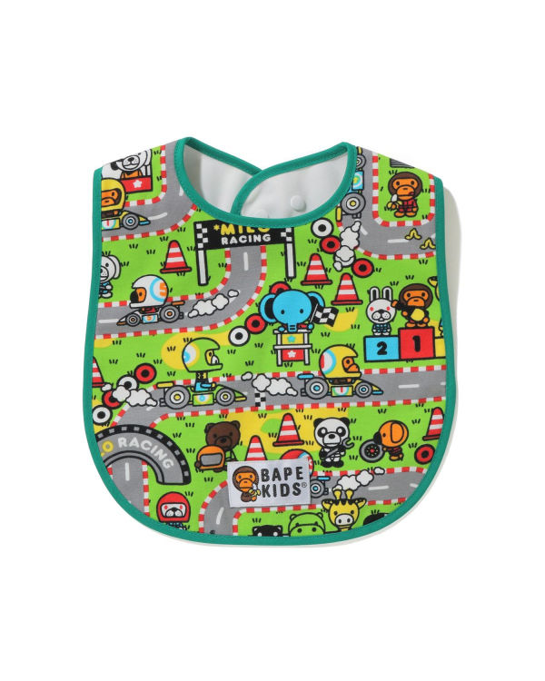 Babero Bape Milo Carreras Niños Verde Claro | WAOZH-8367