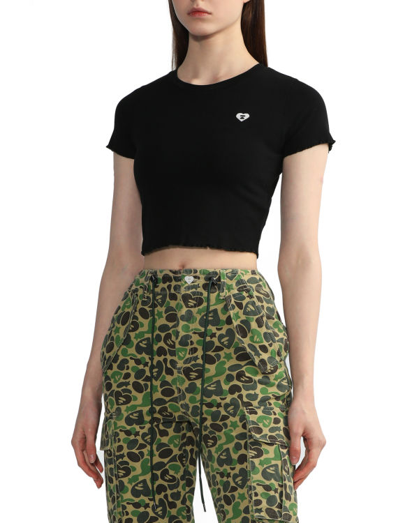 Blusas Bape Cropped logo Mujer Negras | EDOLM-9354