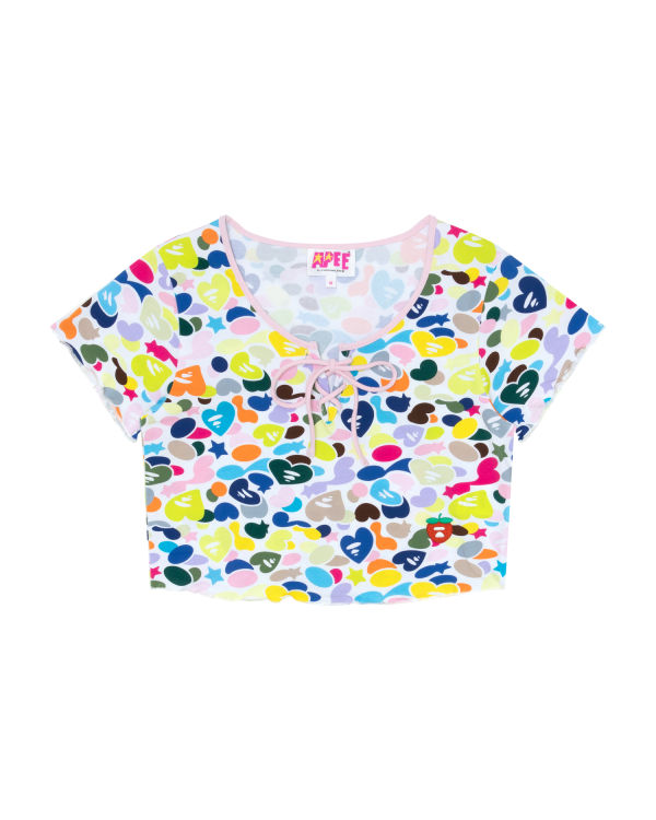 Blusas Bape Encaje-up cropped Mujer Multicolor | VYRZN-6931