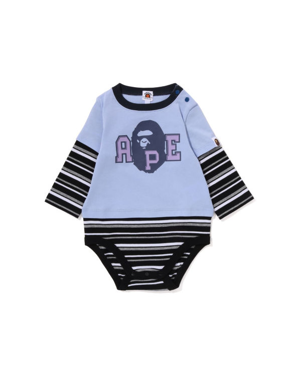 Bodysuit Bape Hoop Ape Head Layered Niños Azules | WNIGB-4907