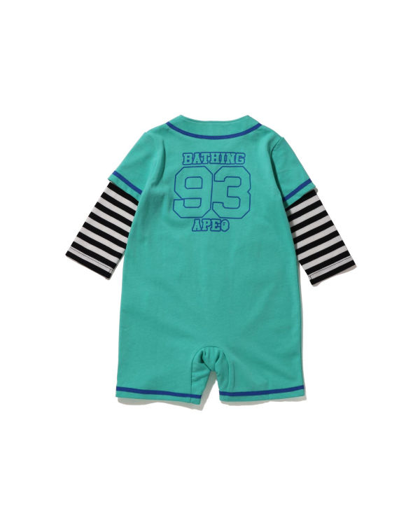 Bodysuit Bape Hoop Baseball Layered Rompers Niños Verde Menta | OZCYP-7905