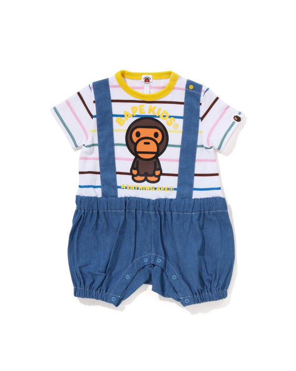 Bodysuit Bape Hoop Milo Suspenders Layered Rompers Niños Blancas | PXWRG-0537