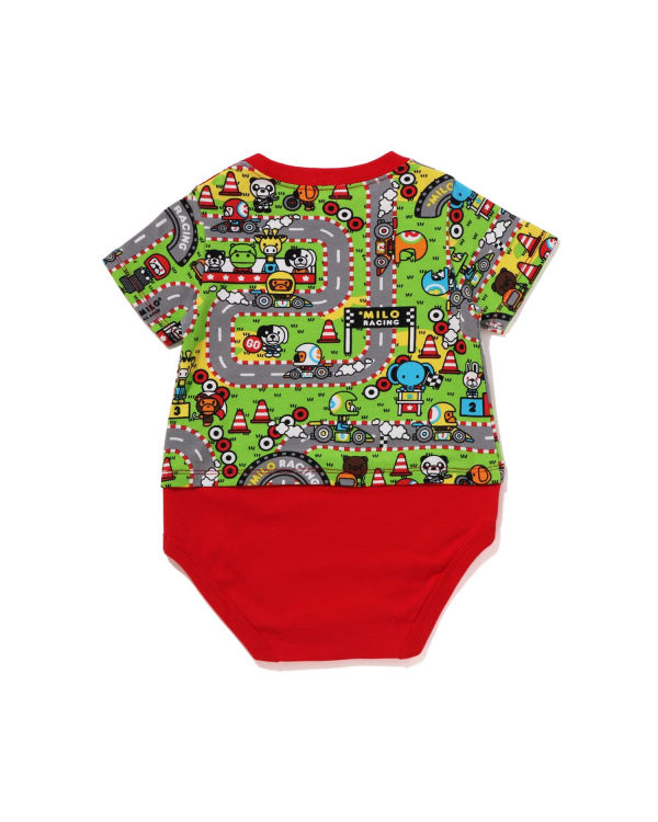 Bodysuit Bape Milo Carreras Niños Rojas Claro | FYIKH-1562