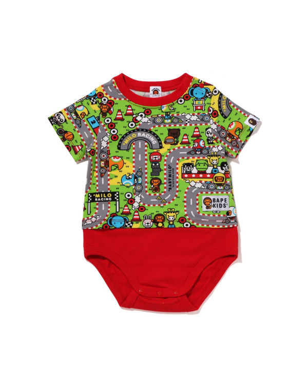 Bodysuit Bape Milo Carreras Niños Rojas Claro | FYIKH-1562