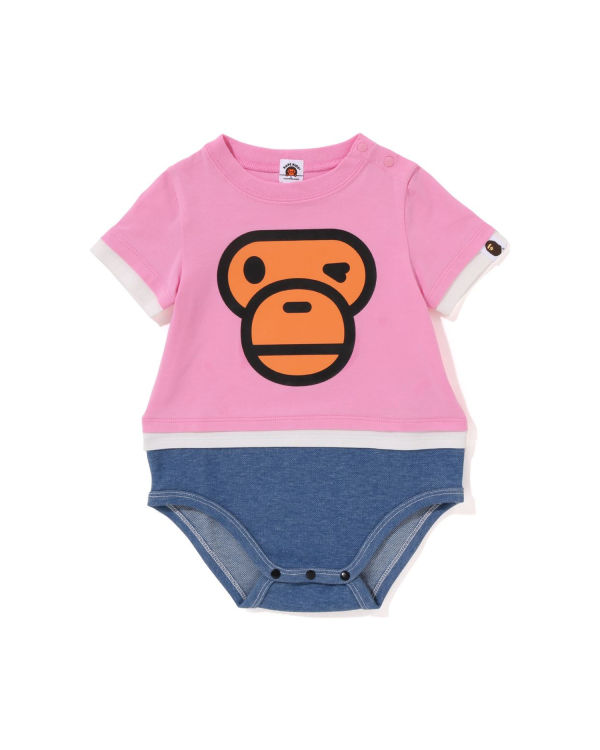 Bodysuit Bape Milo Face Layered Niños Rosas | BUSFZ-6407