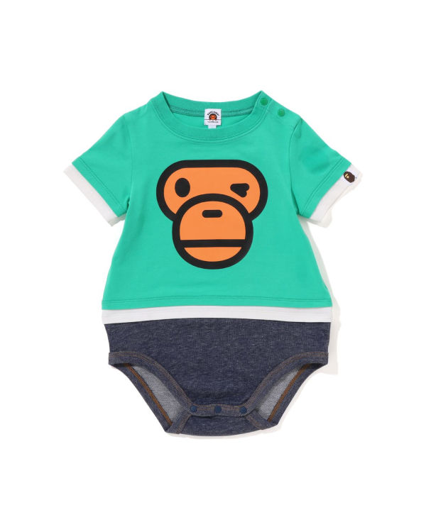 Bodysuit Bape Milo Face Layered Niños Verde Claro | UJICQ-3987