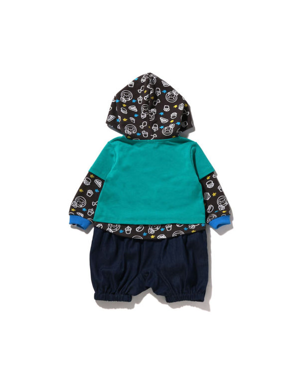 Bodysuit Bape Milo Junk Comida Layered Romper Niños Verde Menta | KRYVU-7359