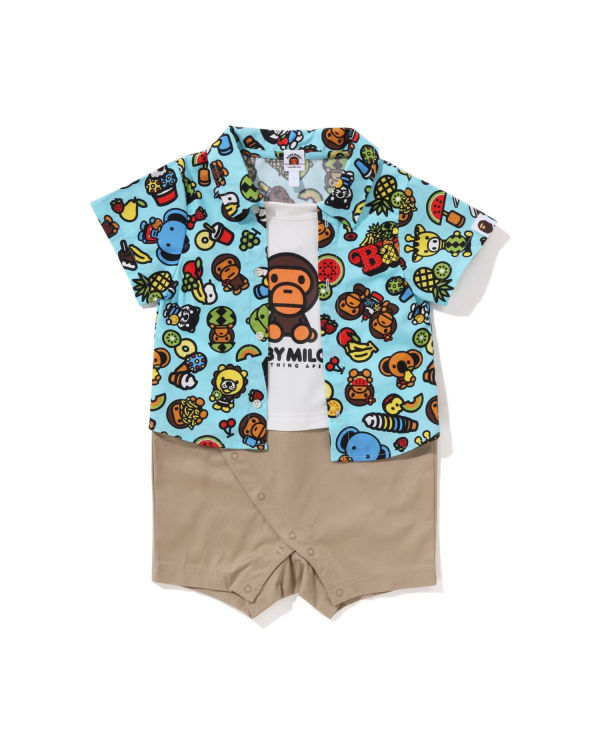 Bodysuit Bape Milo Mixed Fruit Layered Rompers Niños Azules Claro | OFYKJ-0473