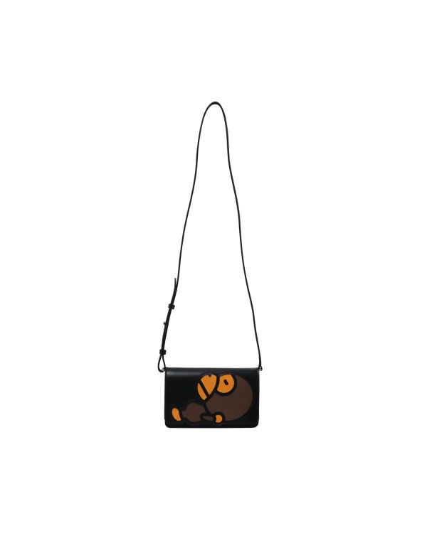 Bolsa De Hombro Bape Milo Cuero Mujer Negras | PQFAR-5931